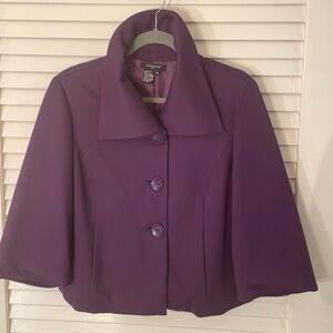🤩🥂2xHOST Pick🤩🥂 Sandro Purple Bat Wing Cropped 3/4 Jacket w Pockets